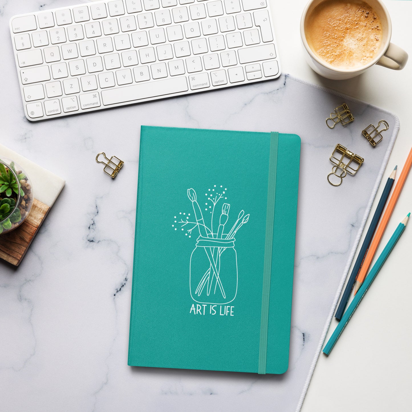 Art is Life hardcover bound notebook perfect for your creative musings.